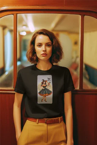 Bewitching Glamour Women's Favorite Tee - A Retro Halloween Dream 🍸✨