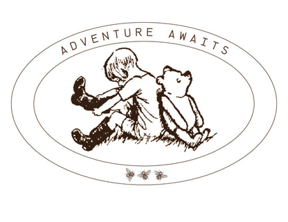 Adventure Awaits Classic Winnie the Pooh 🍯✨ Soft Fleece Baby Blanket - Personalizable - Whippie's