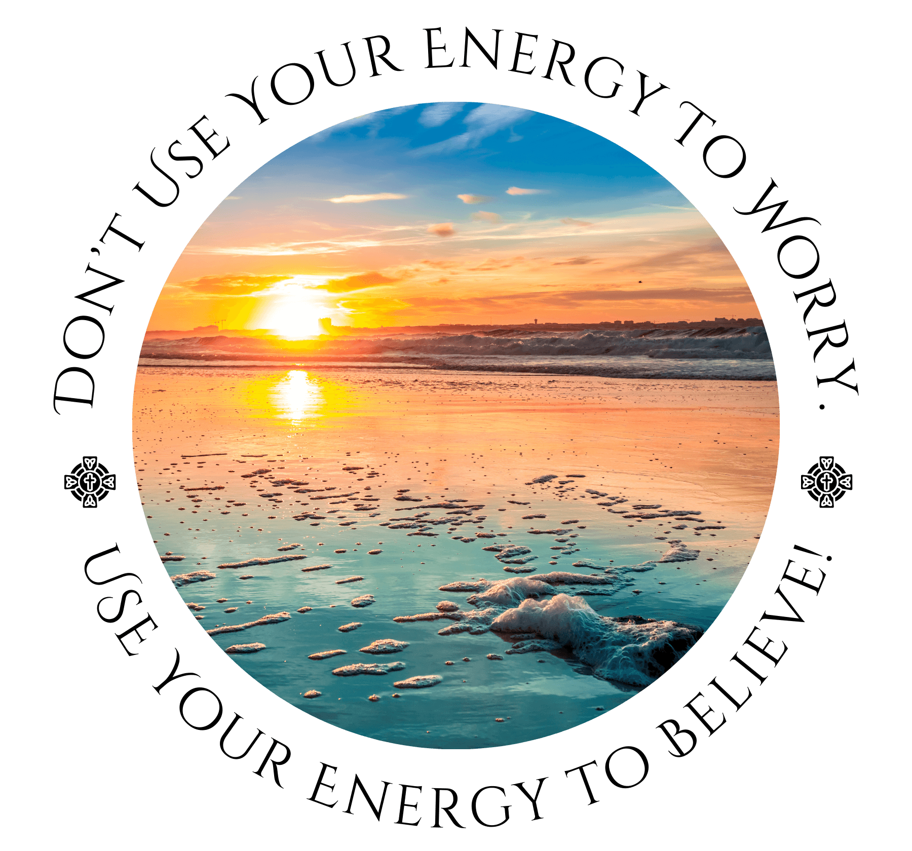 Don't Use Your Energy to Worry, Use Your Energy to Believe Unisex Tee - Embrace Positivity 🌅 - Whippie's