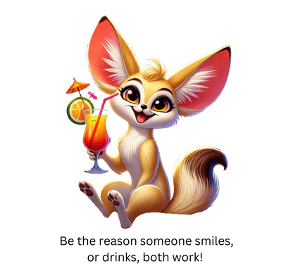 Fennec Fox Cocktail - Cheers to Good Times and Smiles! 🦊🍸 Unisex T-shirt - Whippie's