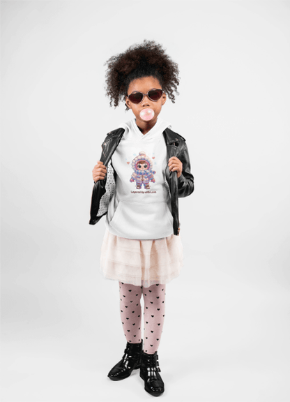 Layered Up with Love (girl) - Cozy Comfort for Kids! ❄️💖 Youth Heavy Blend Hooded Sweatshirt - Whippie's