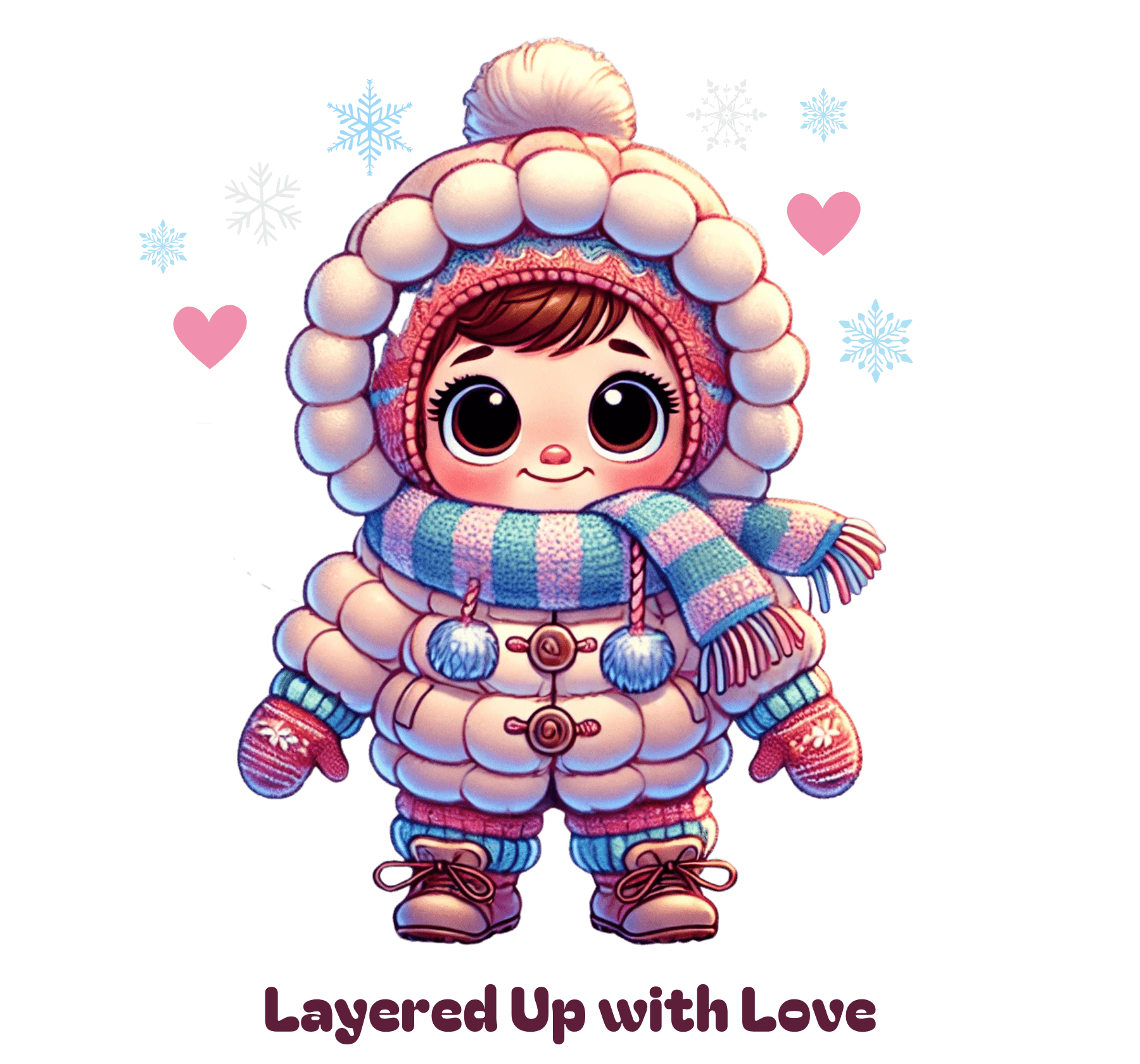 Layered Up with Love (girl) - Cozy Comfort for Kids! ❄️💖 Youth Heavy Blend Hooded Sweatshirt - Whippie's