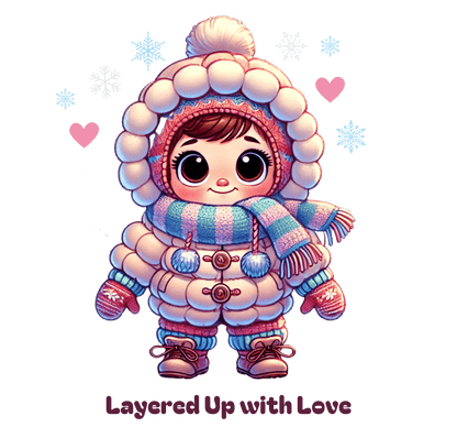 Layered Up with Love (girl) - Cozy Comfort for Kids! ❄️💖 Youth Heavy Blend Hooded Sweatshirt - Whippie's