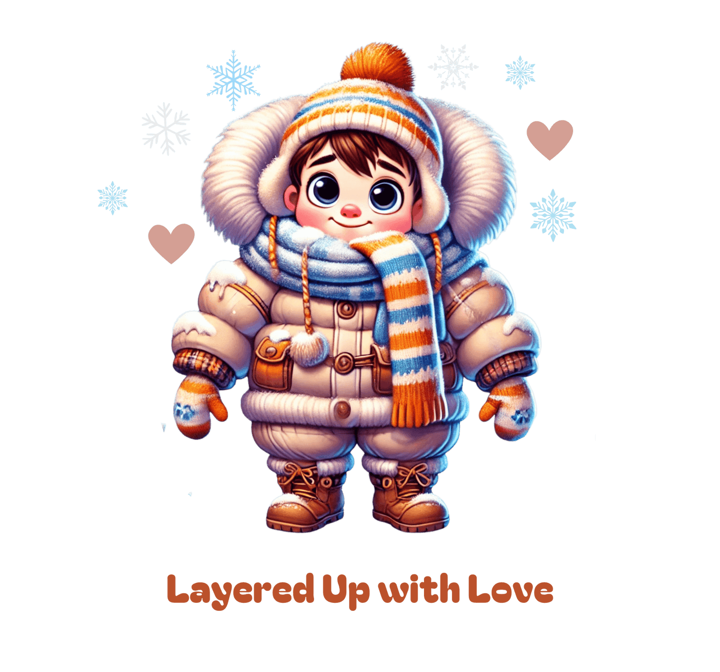 Layered Up with Love (Boy) - Cozy Comfort for Kids! ❄️💙 Youth Heavy Blend Hooded Sweatshirt - Whippie's