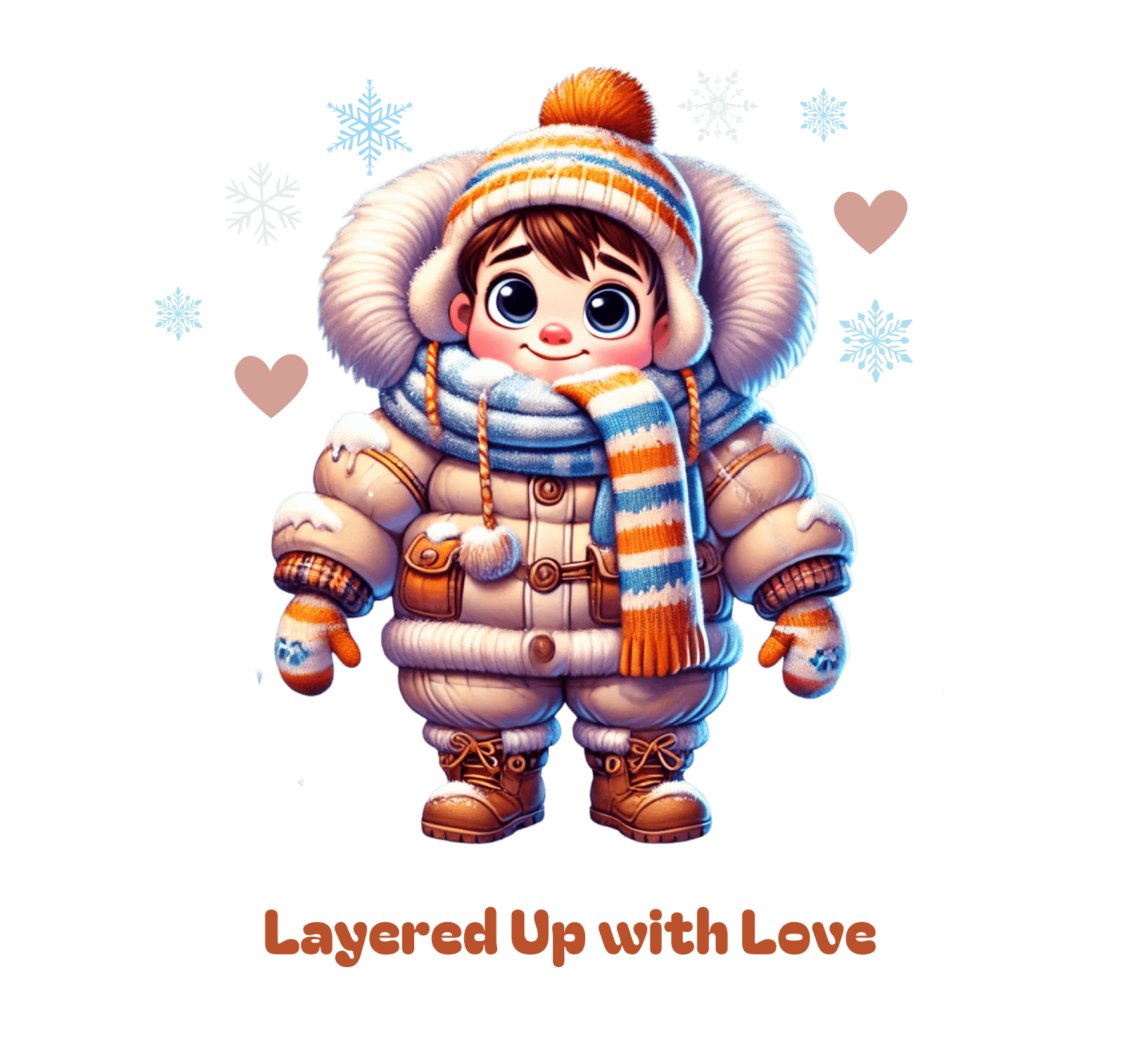 Layered Up with Love (Boy) - Cozy Comfort for Kids! ❄️💙 Youth Heavy Blend Hooded Sweatshirt - Whippie's