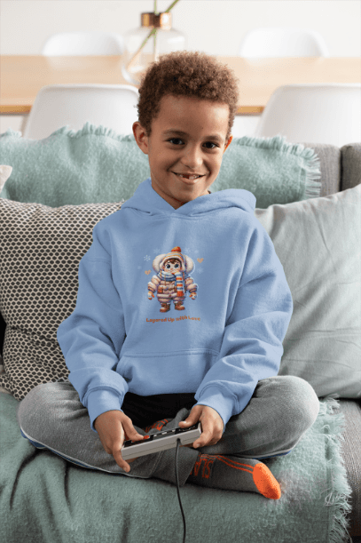 Layered Up with Love (Boy) - Cozy Comfort for Kids! ❄️💙 Youth Heavy Blend Hooded Sweatshirt - Whippie's