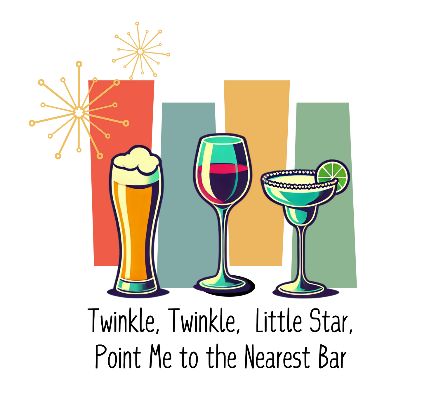 Twinkle, Twinkle, Little Star, Point Me to the Nearest Bar Unisex HD Cotton™ T-shirt