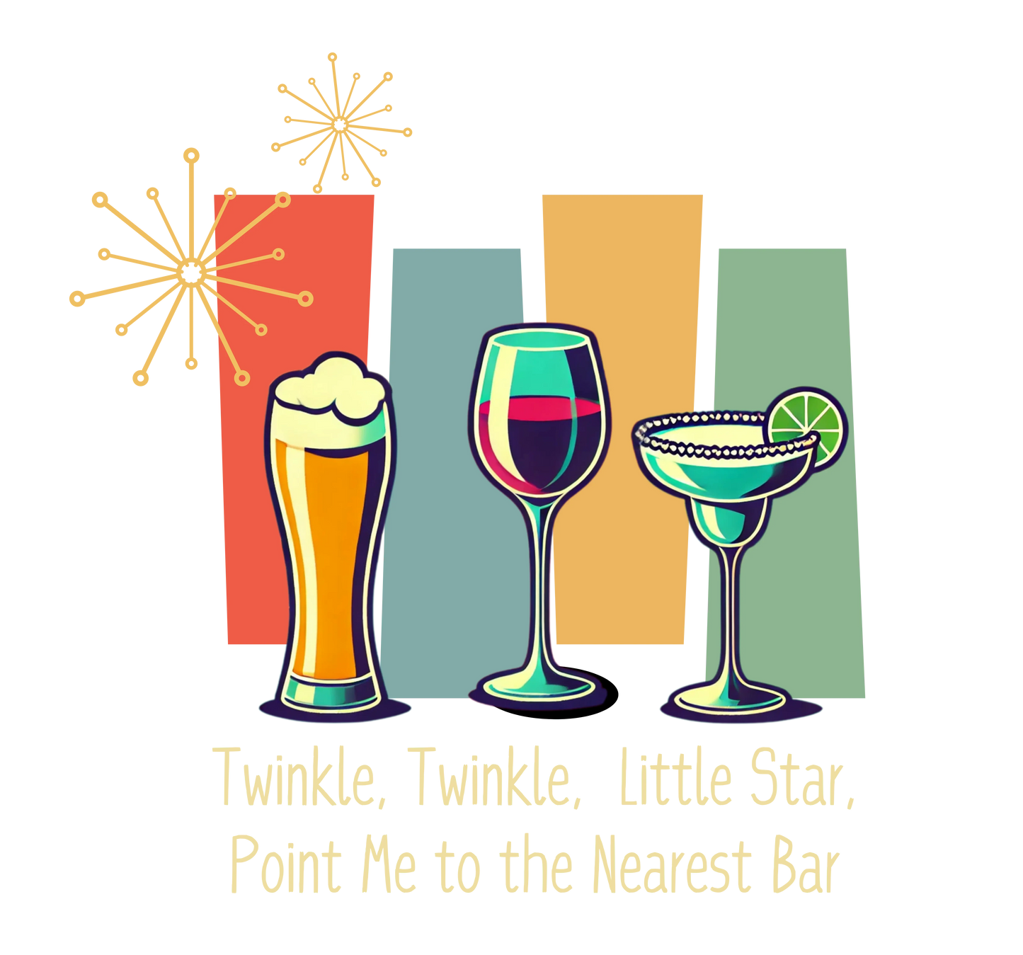 Twinkle, Twinkle, Little Star, Point Me to the Nearest Bar Unisex HD Cotton™ T-shirt