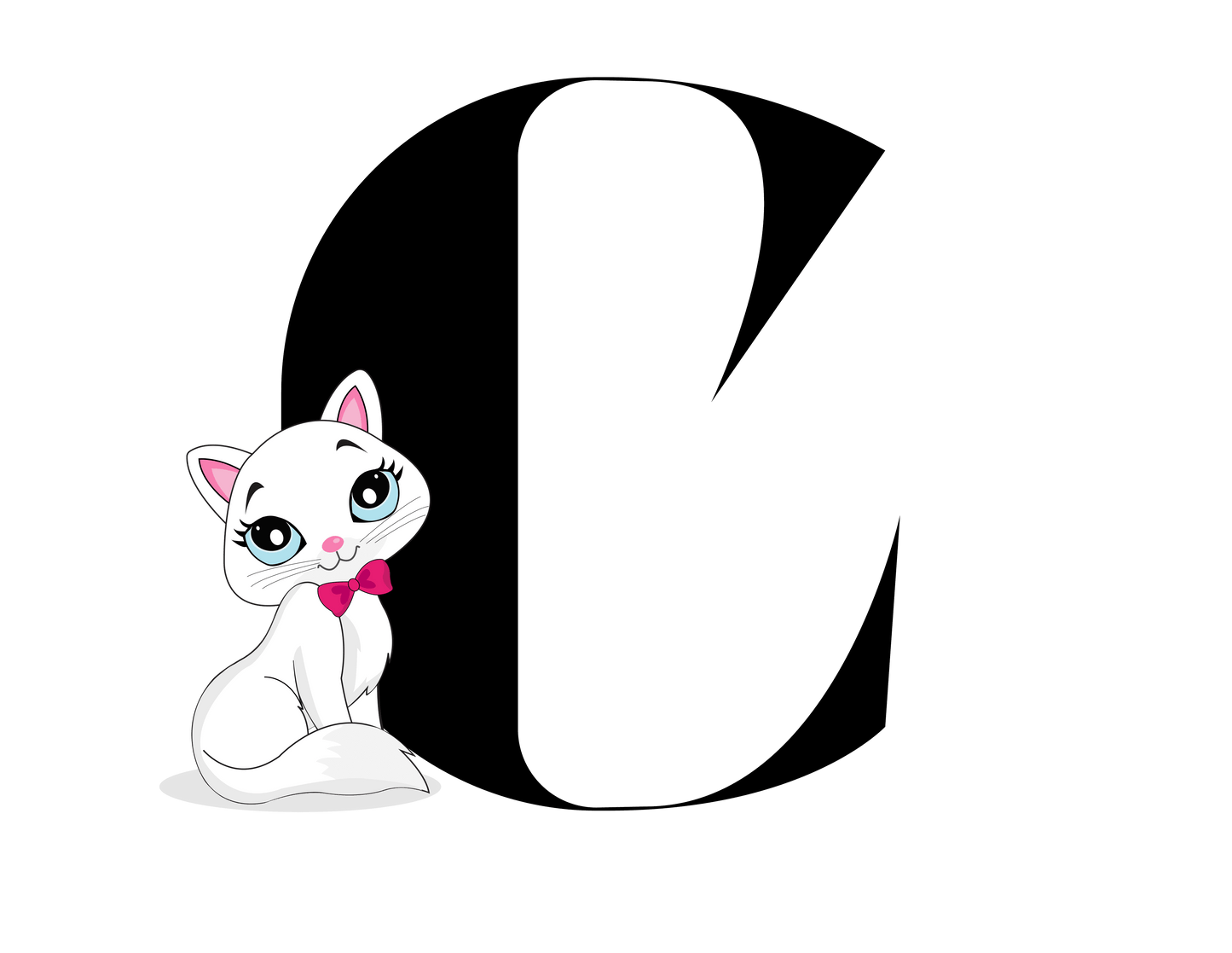 Alphabet Adventures: Letter C - Cute Kitty Cat Baby Onesie C is for Cute Kitty Cat! - Whippie's