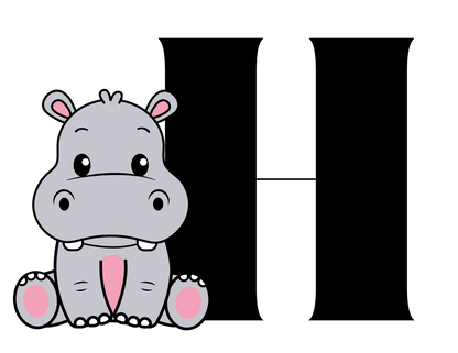 Alphabet Adventures: Letter H - Happy Hippo Baby Onesie H is for Happy Hippo! - Whippie's
