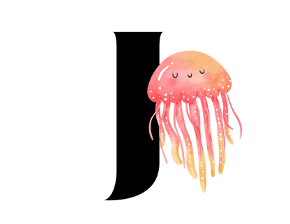 Alphabet Adventures: Letter J - Jolly Jellyfish Baby Onesie J is for Jolly Jellyfish! - Whippie's