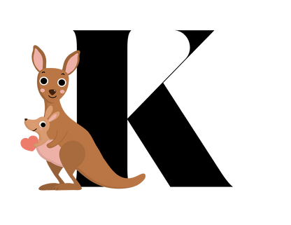 Alphabet Adventures: Letter K - Kind Kangaroo Baby Onesie K is for Kind Kangaroo! - Whippie's