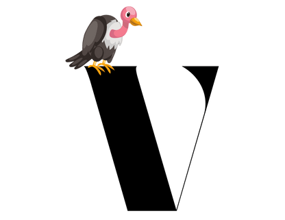 Alphabet Adventures: Letter V - Vivacious Vulture Baby Onesie V is for Vivacious Vulture! - Whippie's