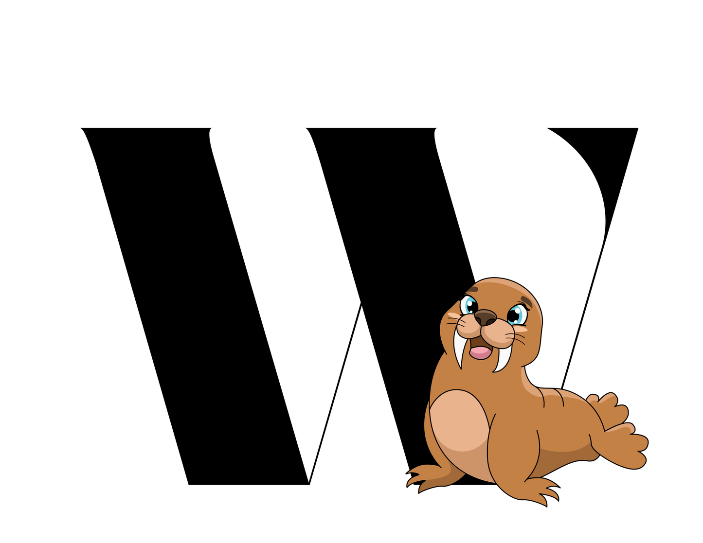 Alphabet Adventures: Letter W - Wonderful Walrus Baby Onesie W is for Wonderful Walrus! - Whippie's