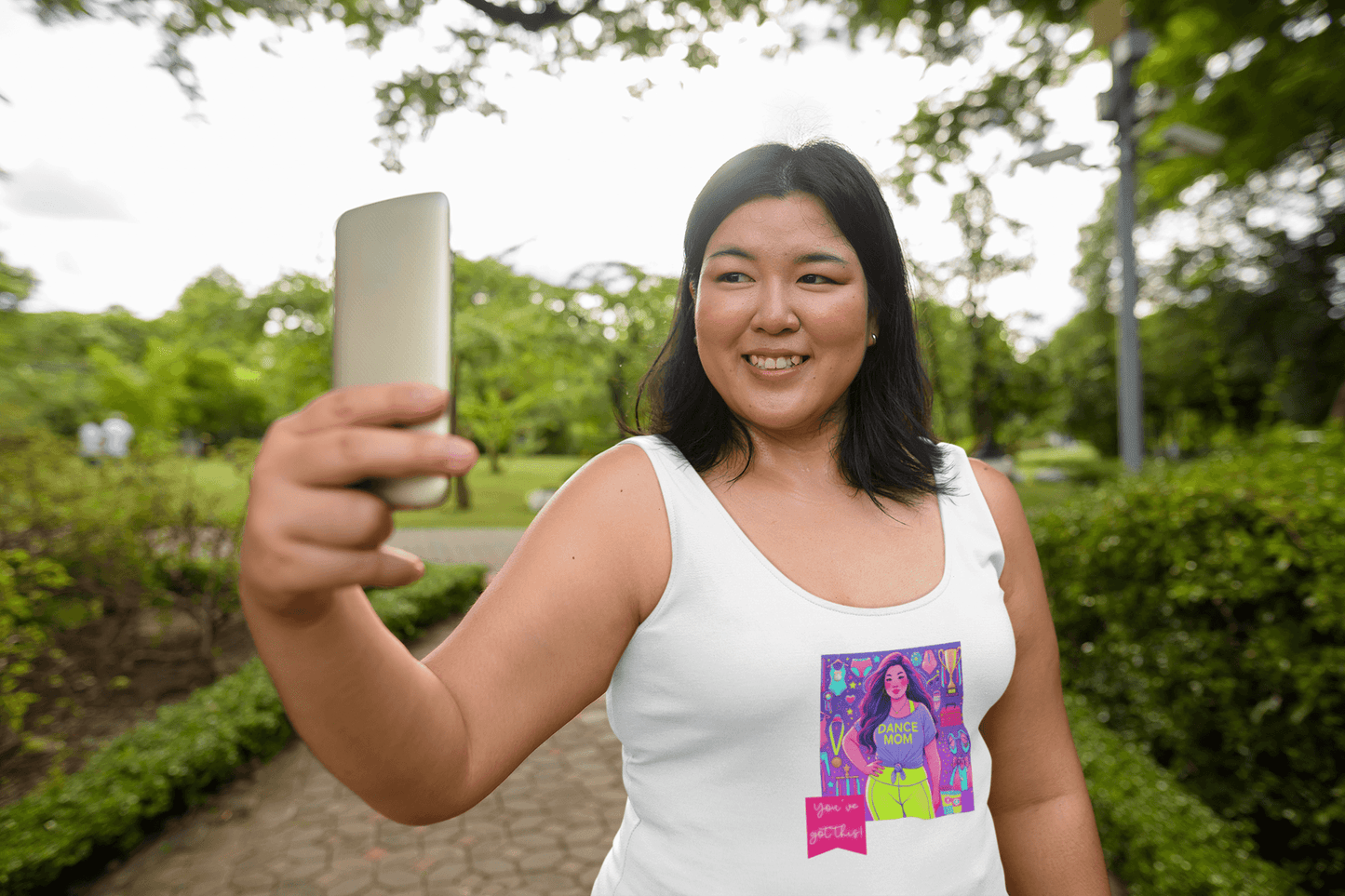 Dance Mom: You've Got This - Asian Mom - Women's Flowy Racerback Tank - Whippie's