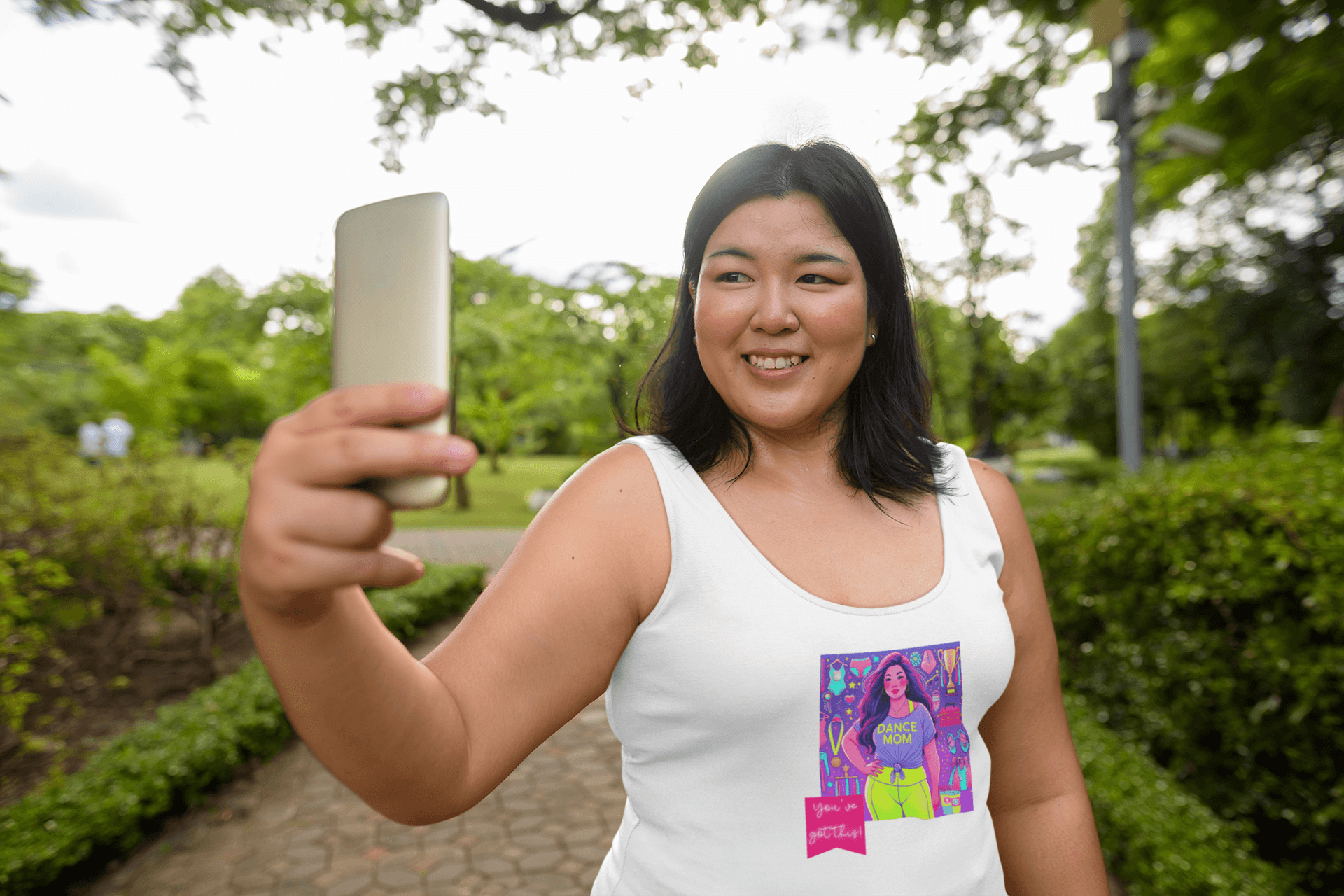 Dance Mom: You've Got This - Asian Mom - Women's Flowy Racerback Tank - Whippie's