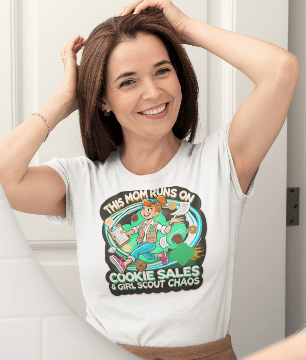 This Mom Runs on Cookies and Girl Scout Chaos - Women's Tee Embrace the Girl Scout Hustle! - Whippie's