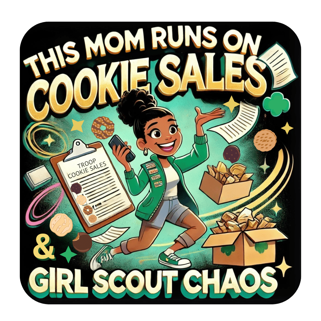 This Mom Runs on Cookies and Girl Scout Chaos - Women's Tee - Embrace the Girl Scout Hustle! (Leader Edition) - Whippie's