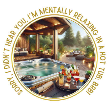 "Sorry, I Didn't Hear You, I'm Mentally in a Hot Tub: BRB" Relaxation Unisex Jersey Tee -  Escape to Tranquility