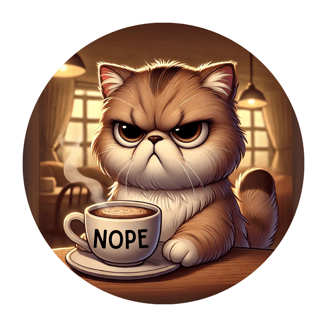 Grumpy Cat Cafe - Unisex Jersey Tee - 🐱☕ Nope, Not Today! ☕🐱 - Whippie's