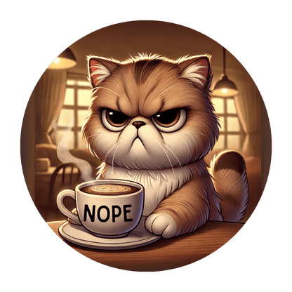 Grumpy Cat Cafe - Unisex Jersey Tee - 🐱☕ Nope, Not Today! ☕🐱 - Whippie's