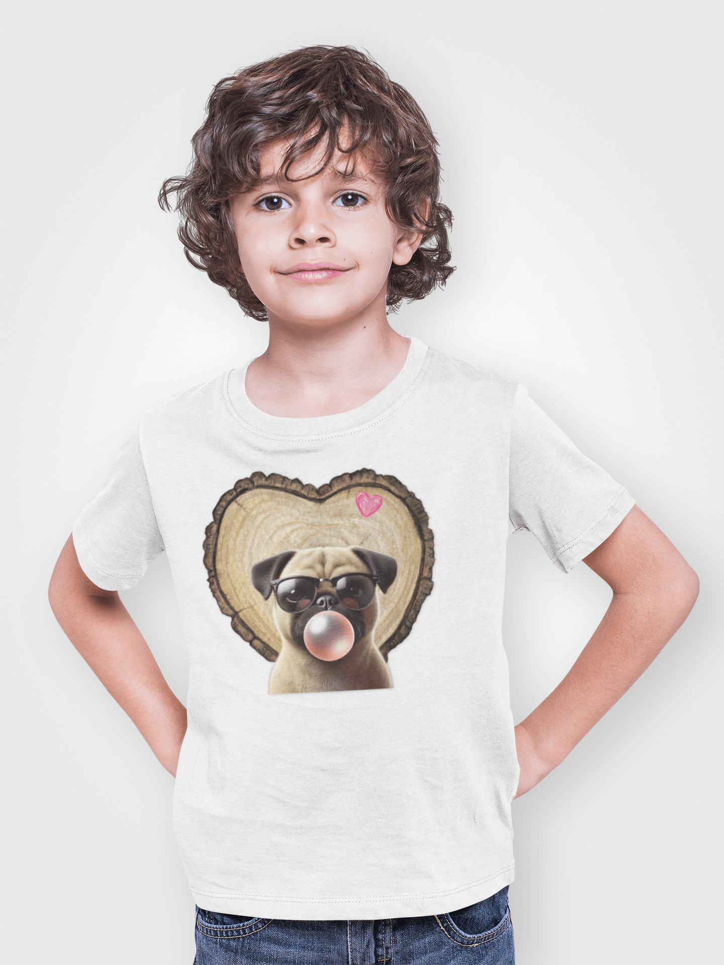 Pug Love - Youth Tee - 🐶💕 Spread the Love with a Bubbly Pug! 💕🐶 - Whippie's