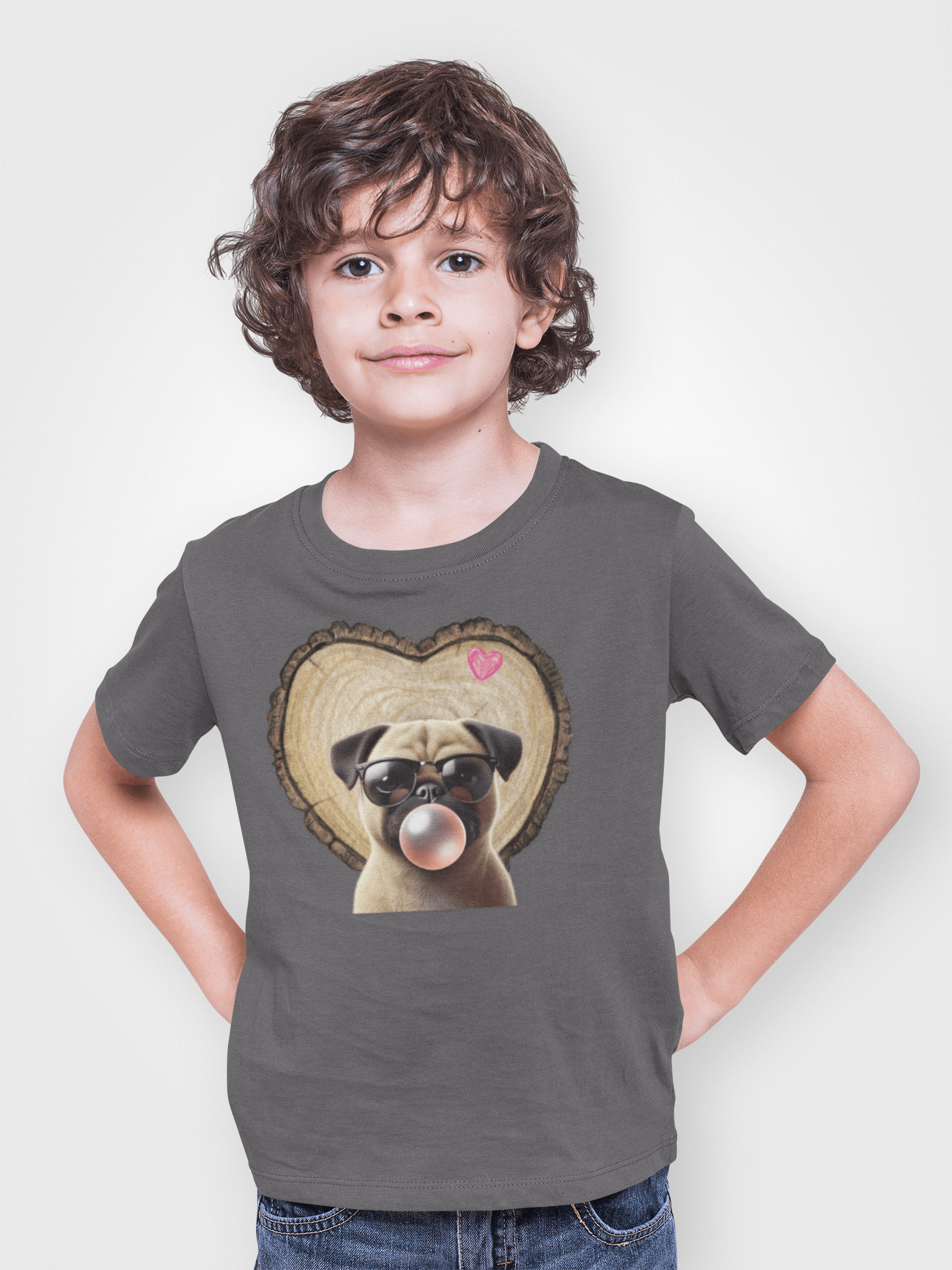 Pug Love - Youth Tee - 🐶💕 Spread the Love with a Bubbly Pug! 💕🐶 - Whippie's