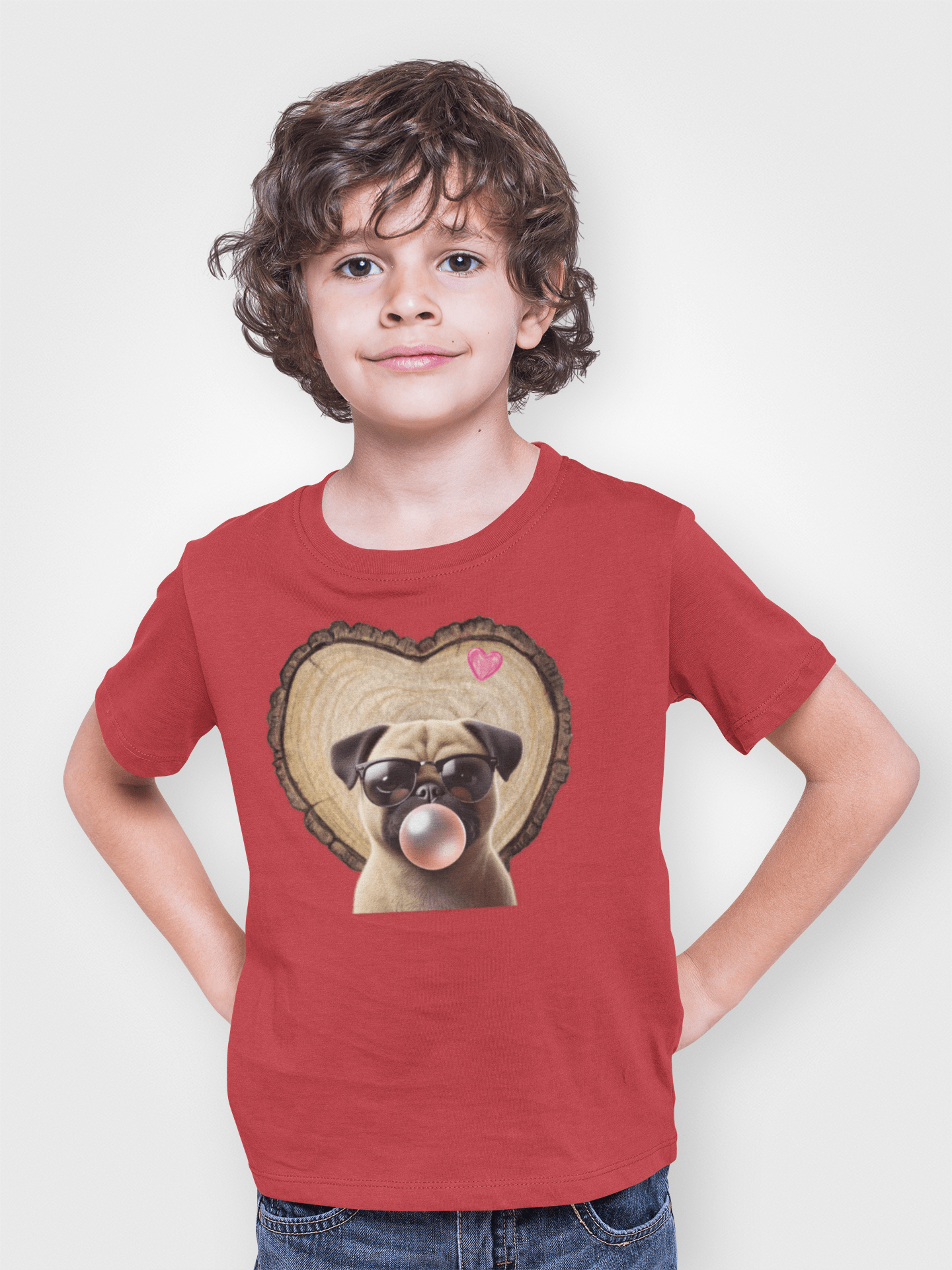 Pug Love - Youth Tee - 🐶💕 Spread the Love with a Bubbly Pug! 💕🐶 - Whippie's