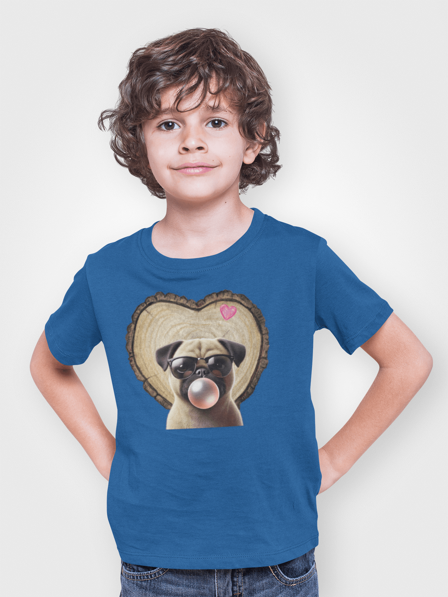 Pug Love - Youth Tee - 🐶💕 Spread the Love with a Bubbly Pug! 💕🐶 - Whippie's