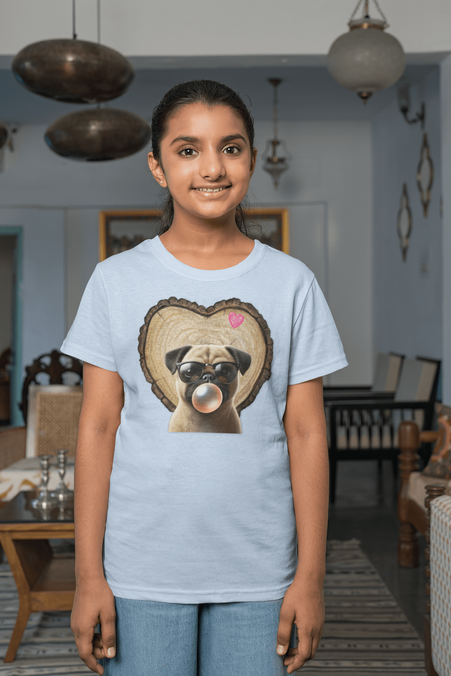 Pug Love - Youth Tee - 🐶💕 Spread the Love with a Bubbly Pug! 💕🐶 - Whippie's