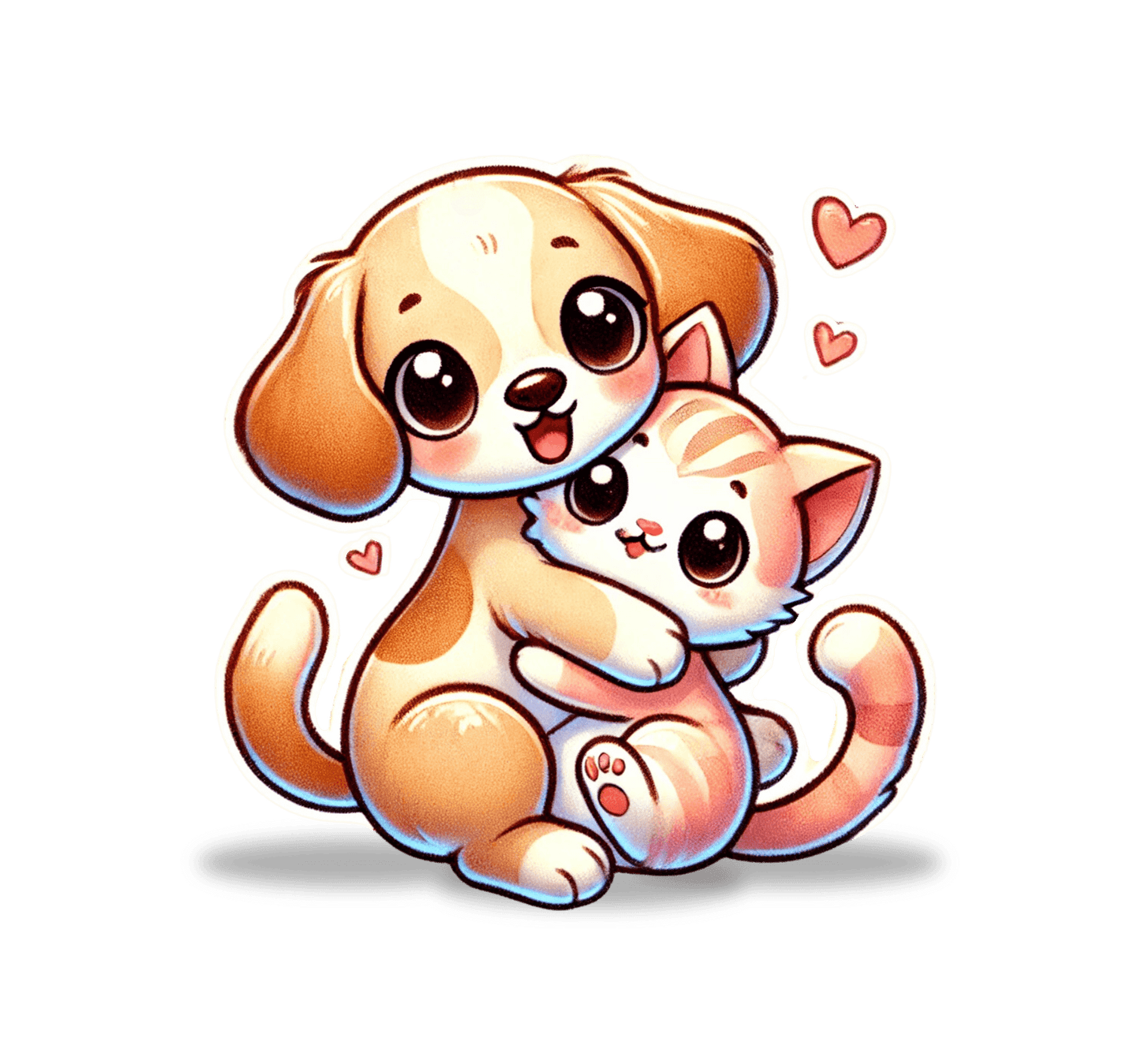 Puppy & Kitty Love - Youth Tee - 🐶💖🐱 Celebrate Friendship and Love! 🐱💖🐶 - Whippie's