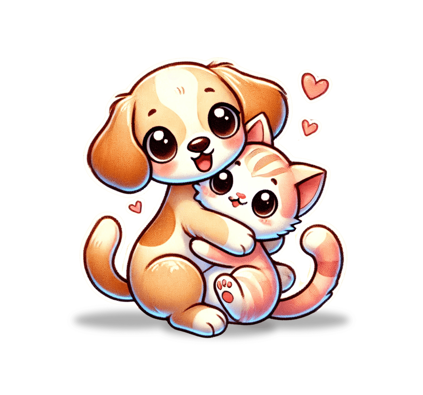 Puppy & Kitty Love - Youth Tee - 🐶💖🐱 Celebrate Friendship and Love! 🐱💖🐶 - Whippie's