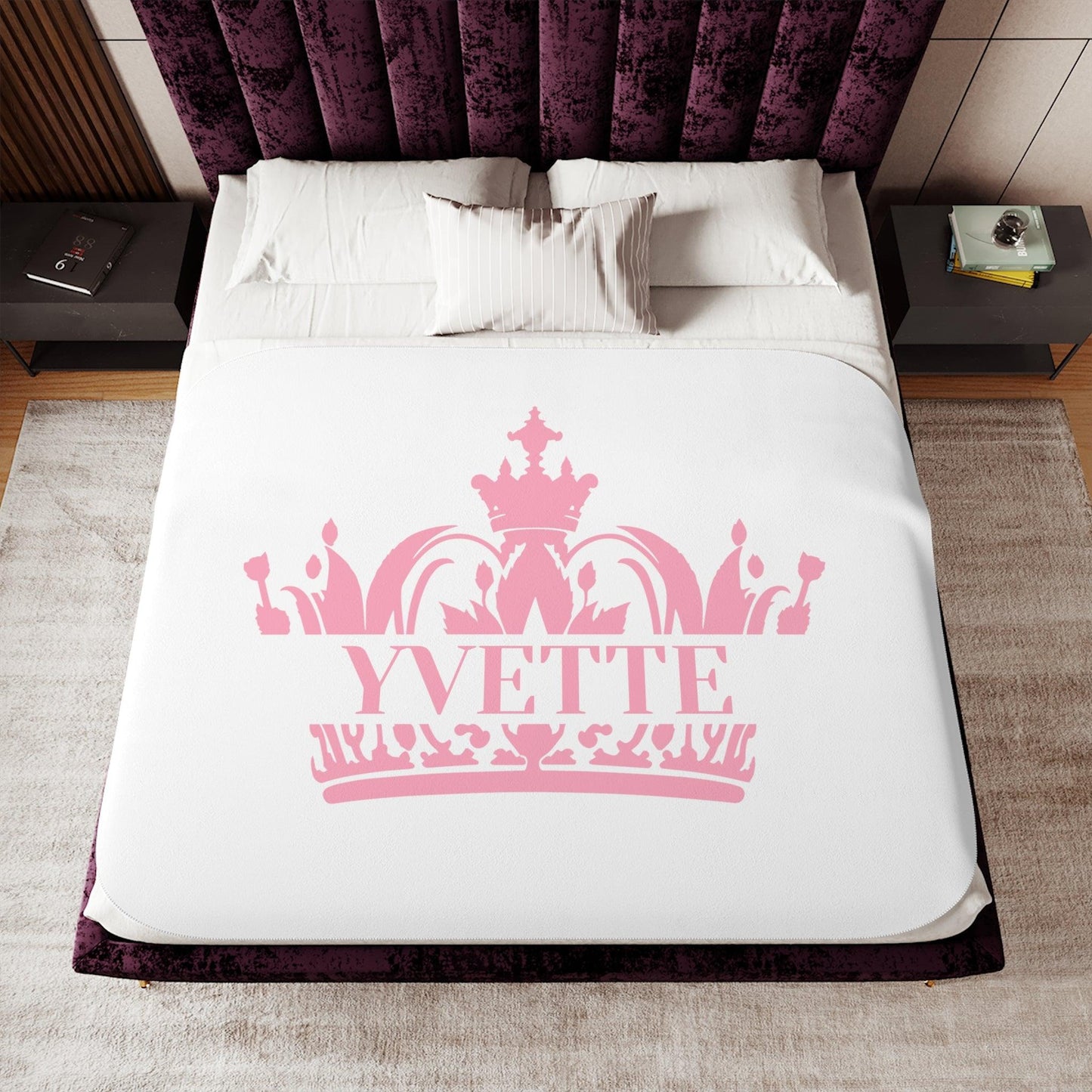 Crown Sherpa Blanket - 👑 Snuggle Up in Royal Comfort! 👑 Personalizable - Whippie's