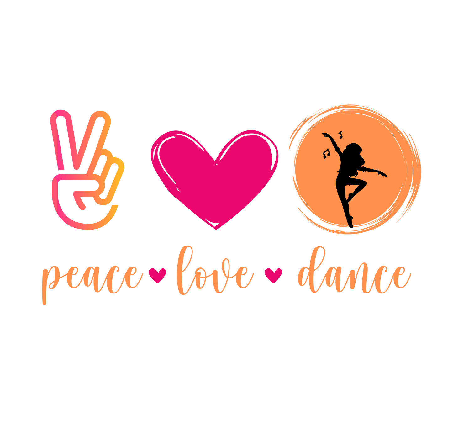 Peace, Love & Dance Youth Tee - ✌️❤️💃 Express Yourself Through Movement! 💃❤️✌️ - Whippie's