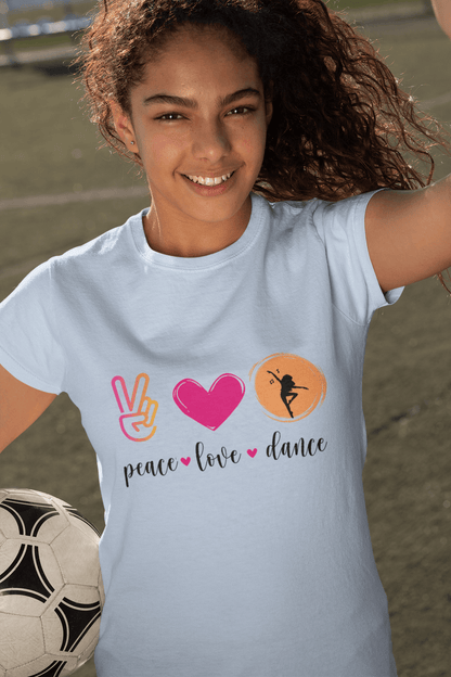Peace, Love & Dance Unisex Jersey Tee - ✌️❤️💃 Express Yourself Through Movement! 💃❤️✌️ - Whippie's