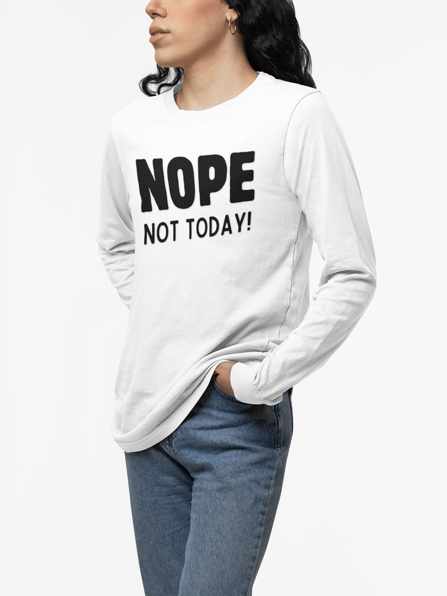 NOPE Not Today - Unisex Jersey Long Sleeve Shirt - 🙅‍♀️ Embrace Your Inner Grump! 🙅‍♂️ - Whippie's