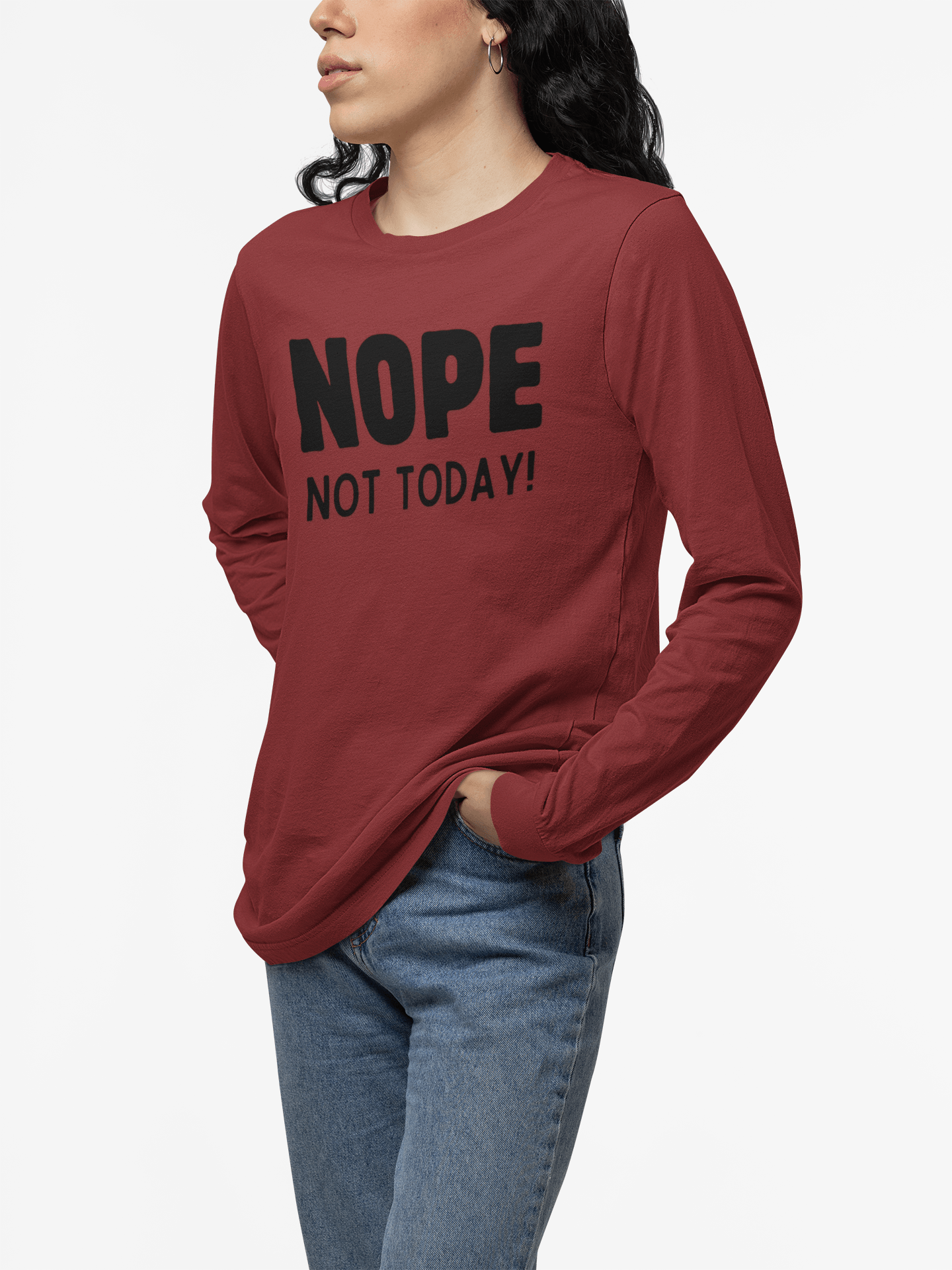 NOPE Not Today - Unisex Jersey Long Sleeve Shirt - 🙅‍♀️ Embrace Your Inner Grump! 🙅‍♂️ - Whippie's