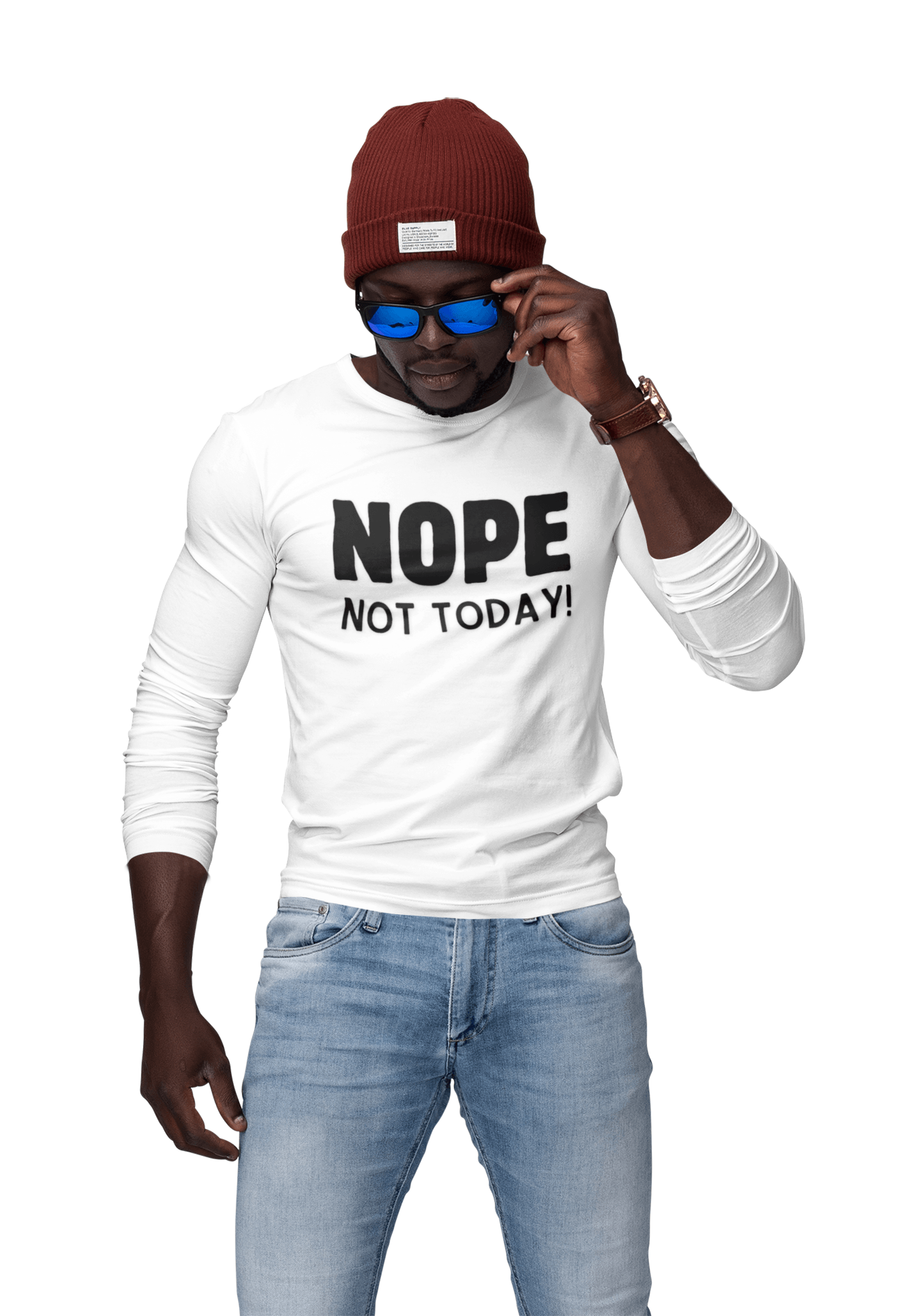 NOPE Not Today - Unisex Jersey Long Sleeve Shirt - 🙅‍♀️ Embrace Your Inner Grump! 🙅‍♂️ - Whippie's