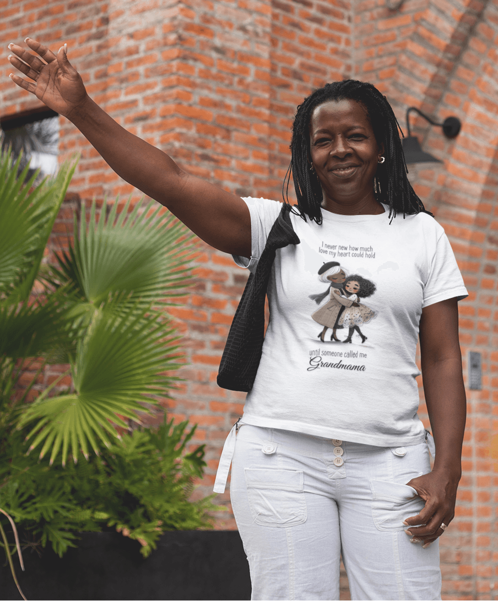 I Never Knew How Much Love My Heart Could Hold Until Someone Called Me Grandma Women's Tee (Black Family) - Personalizable - Whippie's