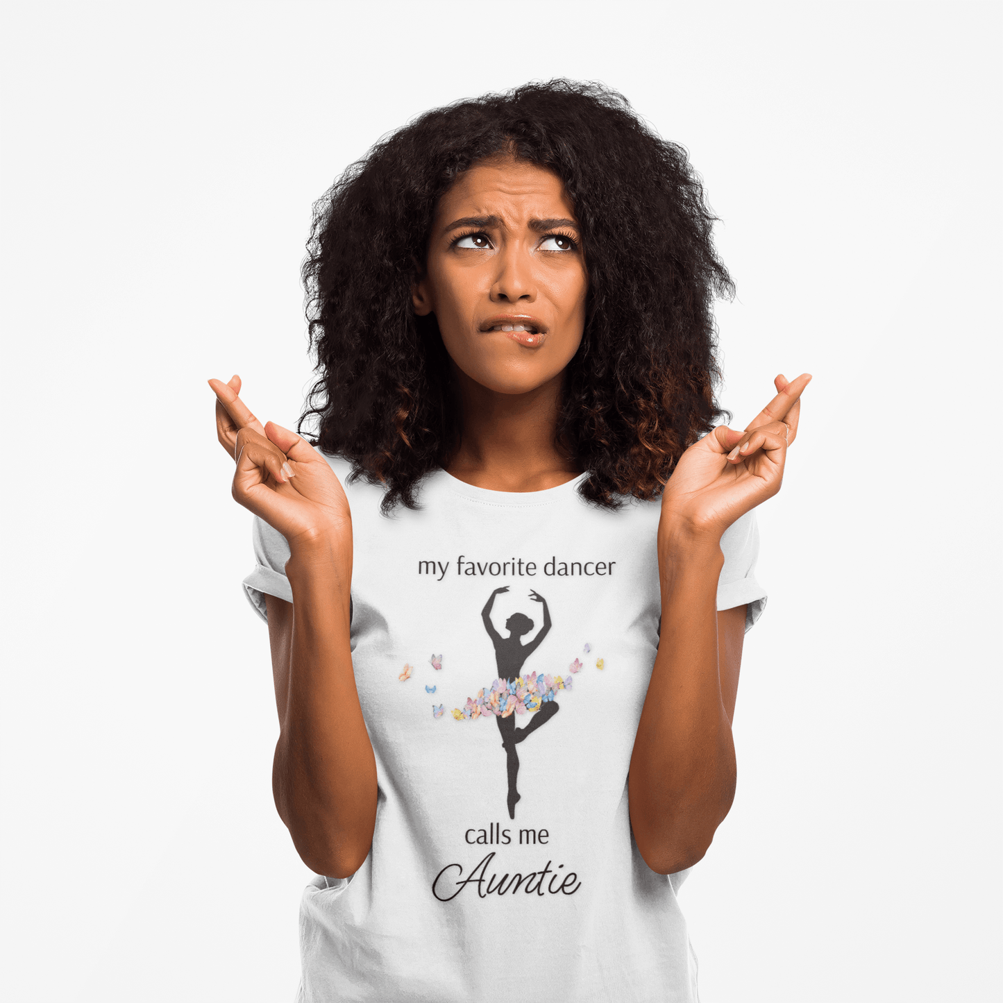 Butterfly Dancer - My Favorite Dancer Calls Me Mom - Women's Tee - 💖 Celebrate the Dancer in Your Life! 💖 - Personalizable - Whippie's