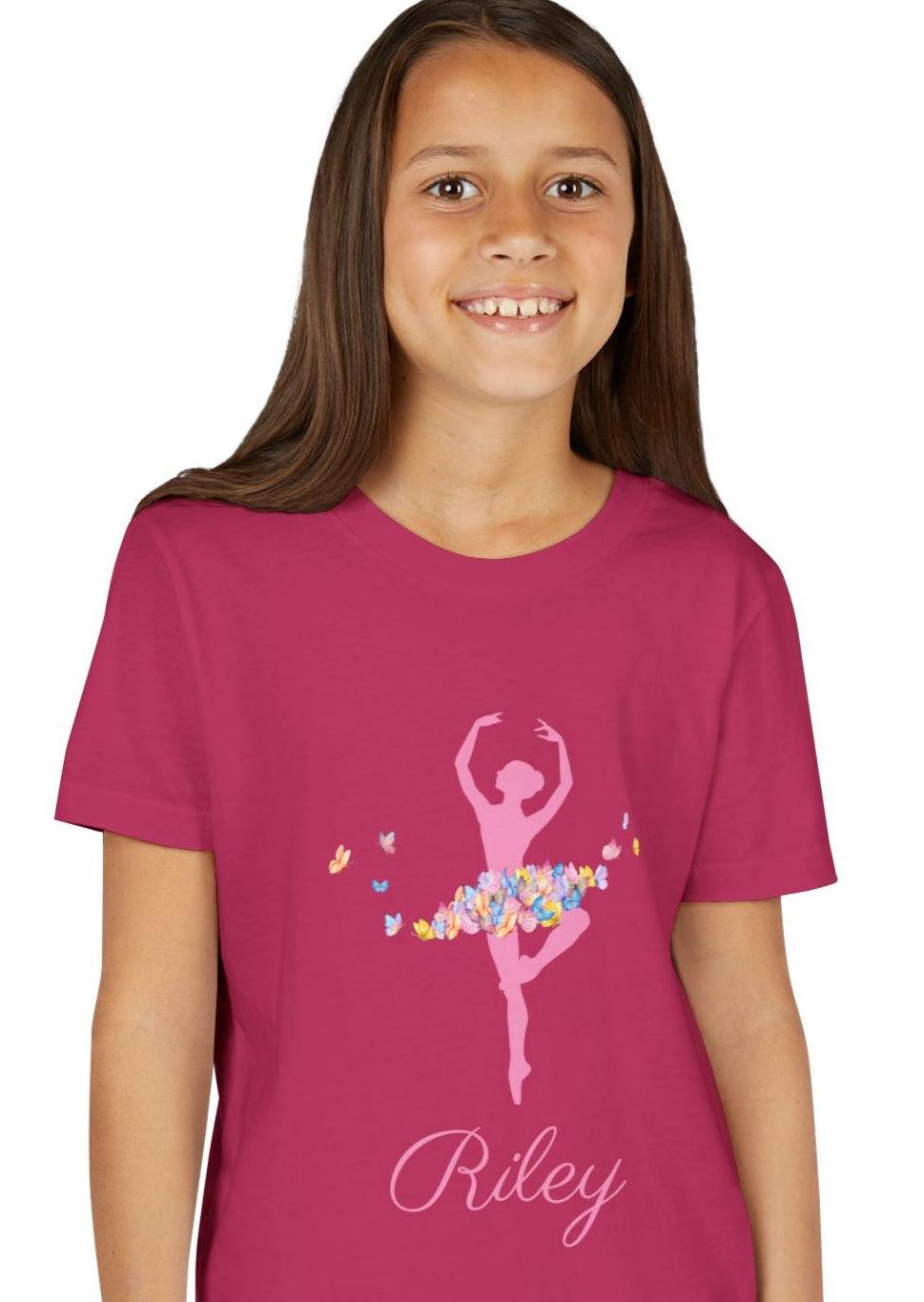 Butterfly Ballerina [Dancer Name] Youth Tee - Personalizable - Whippie's