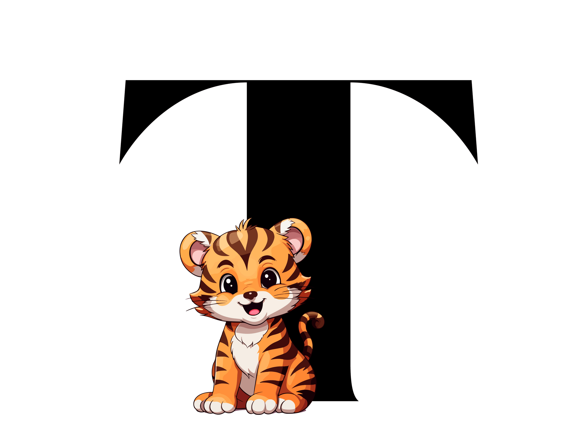 Alphabet Adventures: Letter T - Tiger Toddler T-shirt - Personalizable - Whippie's