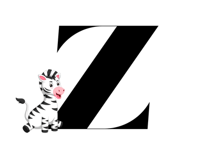 Alphabet Adventures: Letter Z - Zany Zebra Youth Tee - Personalizable - Whippie's
