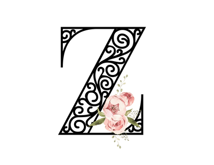 Floral Letter: Letter Z - Peony Toddler Tee - Personalizable - Whippie's