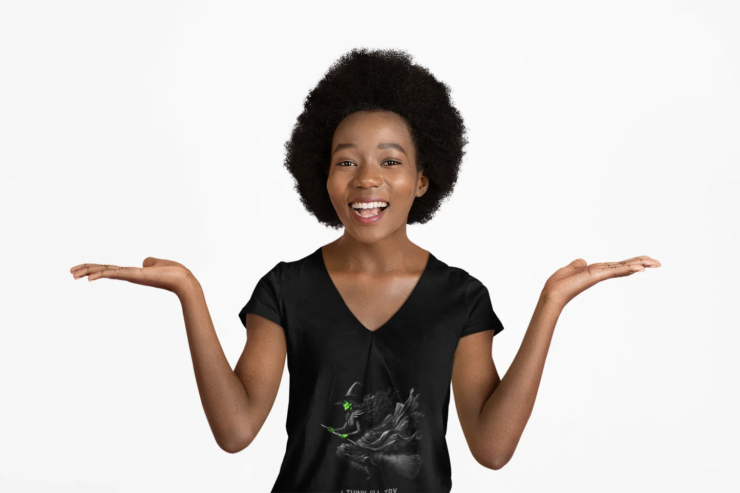 Wicked - I Think I'll Try Defying Gravity - V-neck T-shirt - Whippie's