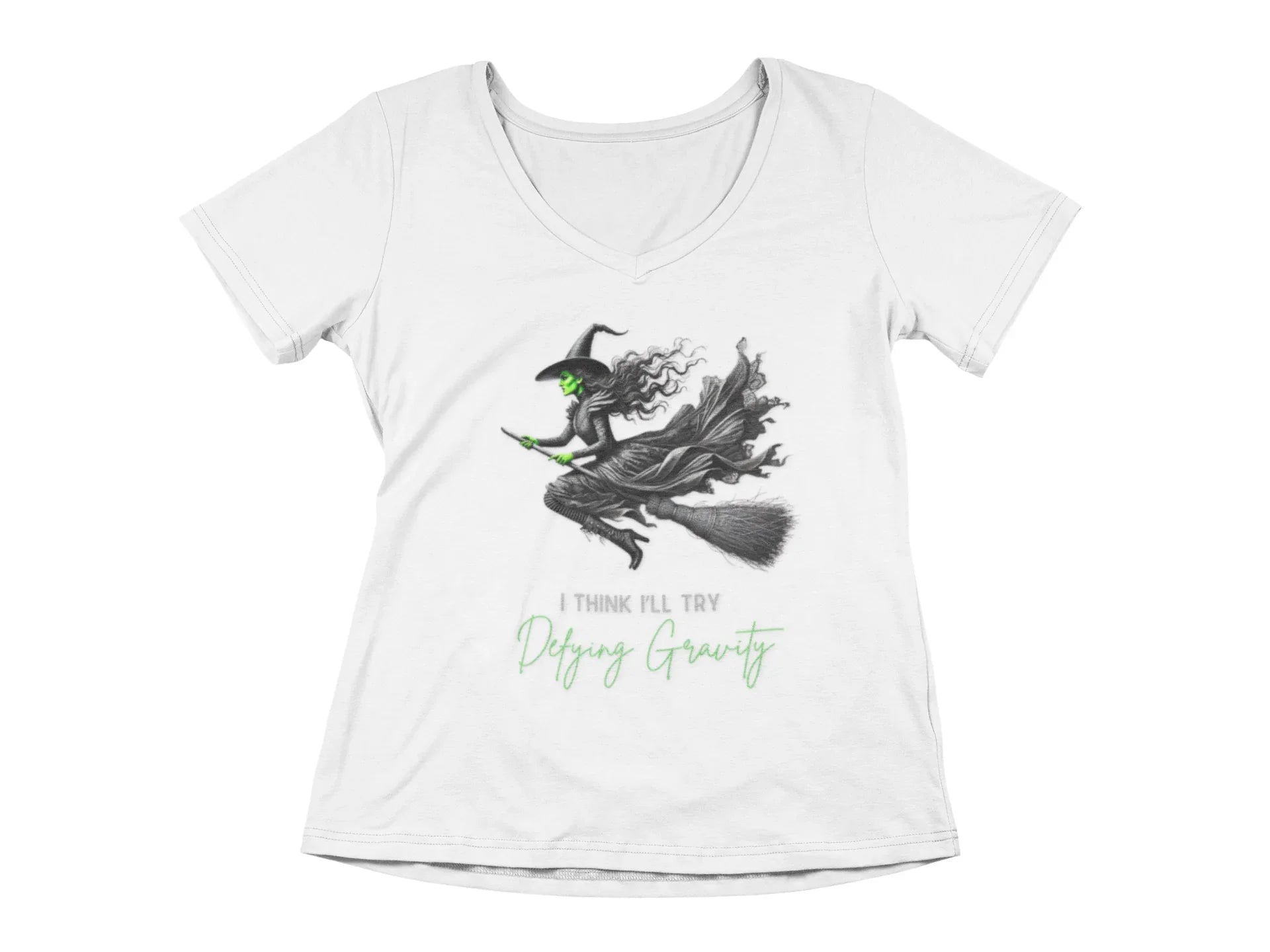 Wicked - I Think I'll Try Defying Gravity - V-neck T-shirt - Whippie's