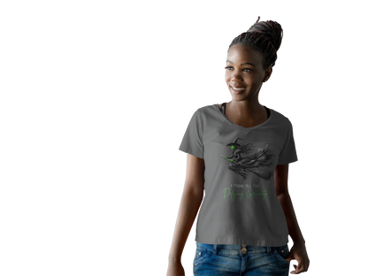 Wicked - I Think I'll Try Defying Gravity - V-neck T-shirt - Whippie's