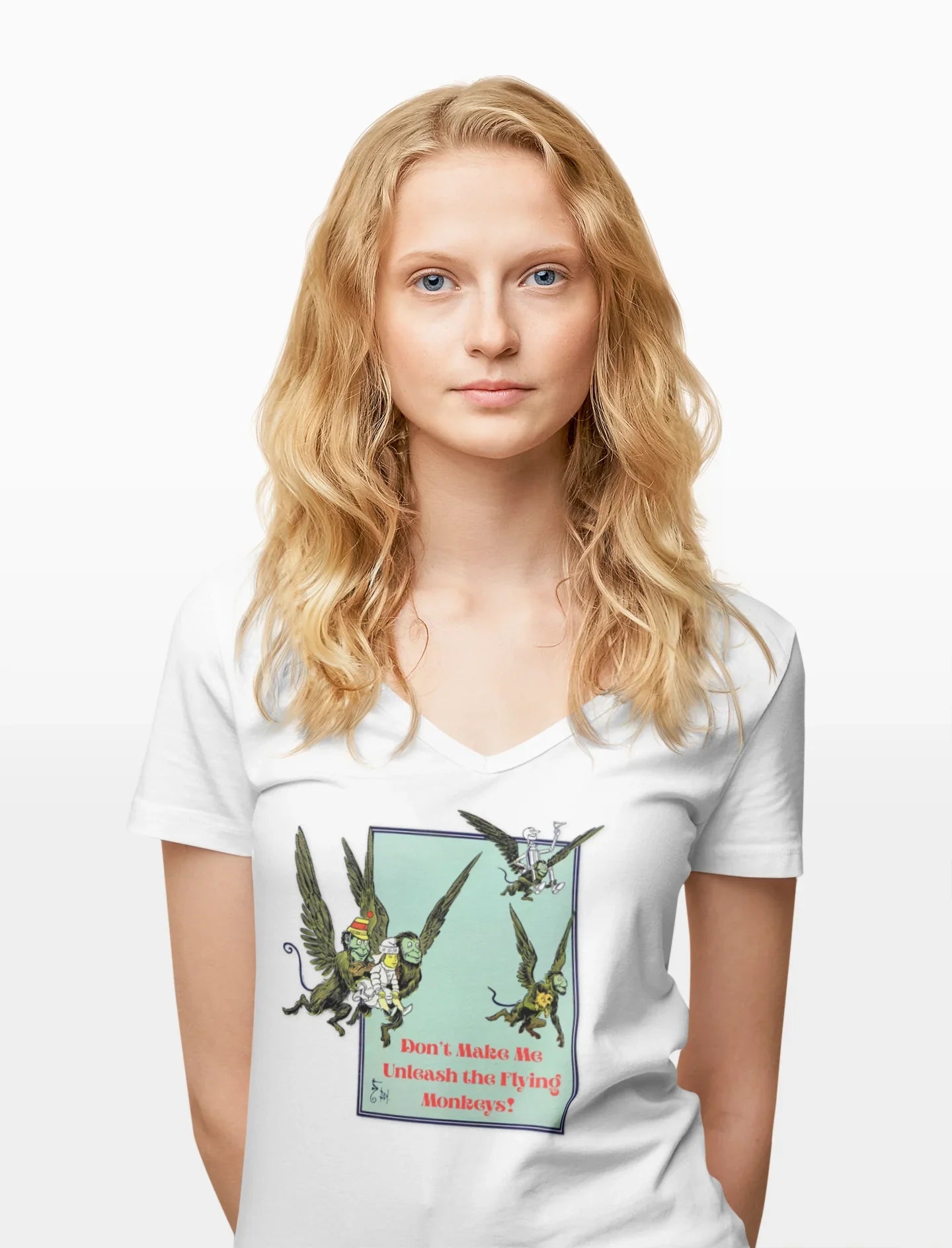 Wizard of Oz Don't Make Me Unleash the Flying Monkeys - V-neck Tee - Whippie's