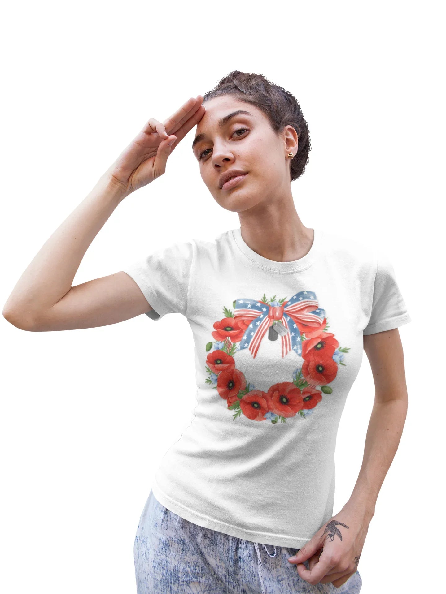 Memorial Day 'Never Forget' Wreath - Women's Tee - Whippie's