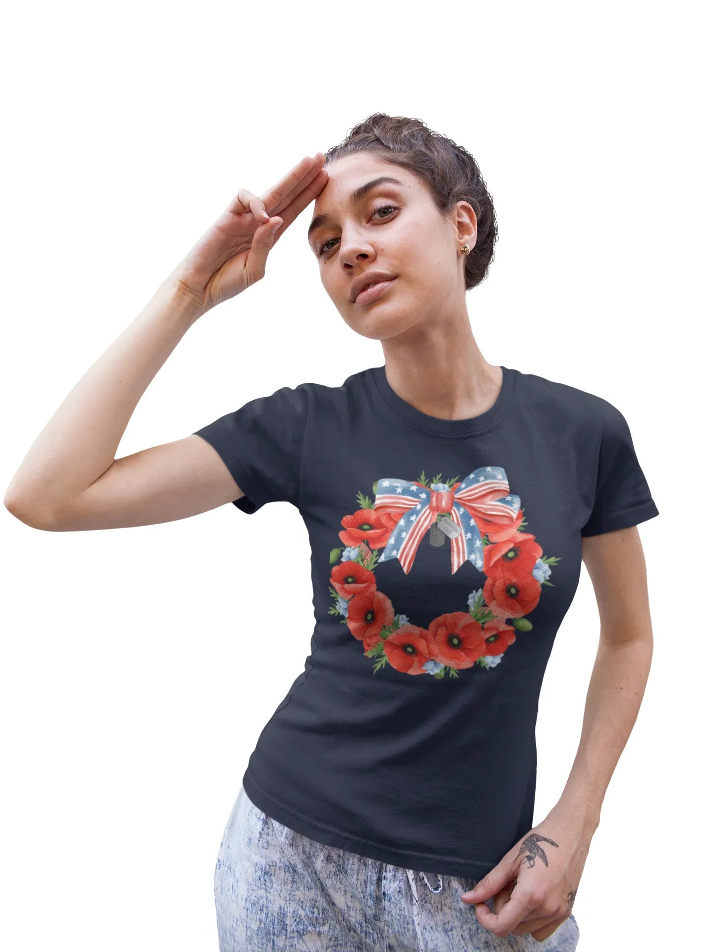Memorial Day 'Never Forget' Wreath - Women's Tee - Whippie's